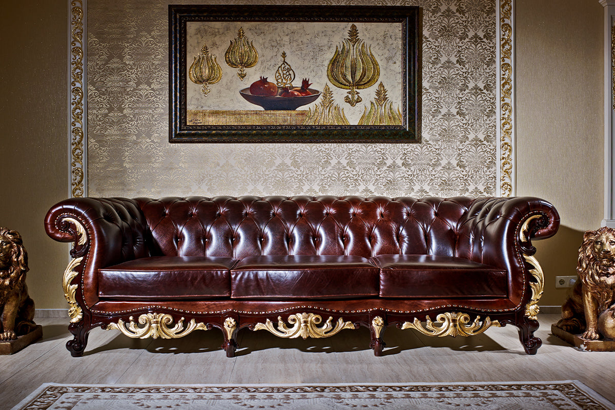 Antique Style Carved Sofa Set for Luxury Living Rooms