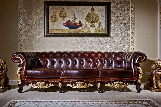 Antique Style Carved Sofa Set for Luxury Living Rooms