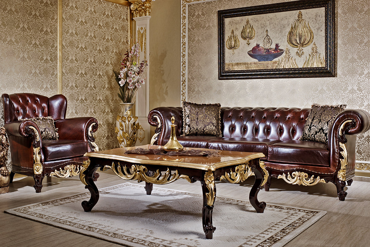 Antique Style Carved Sofa Set for Luxury Living Rooms