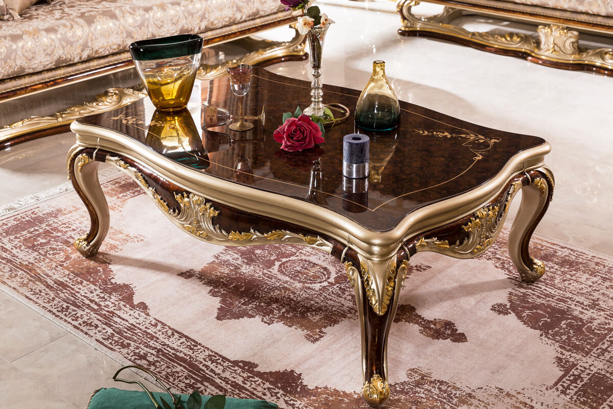 Royal Wooden Sofa Set with Upholstered Carved Frames