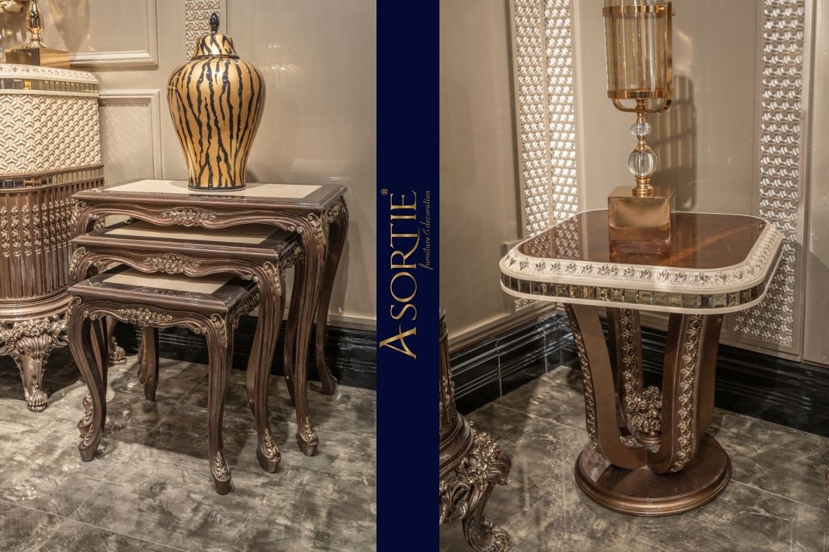 Luxury Sofa Set with Classic Wooden Carved Detailing