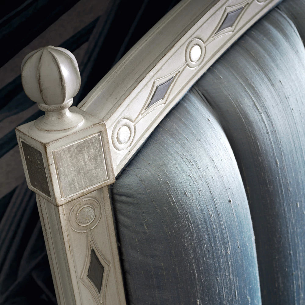 Classic Wooden Bed with Antique Carved Design