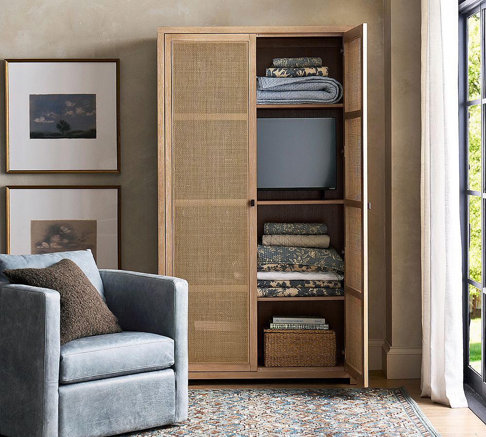 Designer Antique Wooden Storage Cabinet with Carved Frame