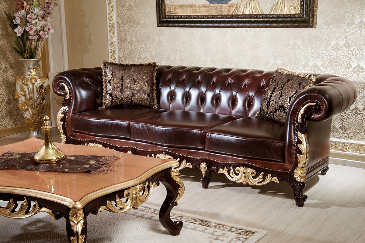 Antique Style Carved Sofa Set for Luxury Living Rooms