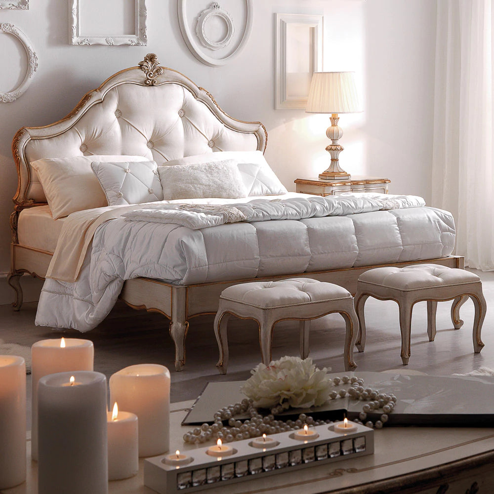 Ornate Royal Carved Bed with Timeless Wooden Style