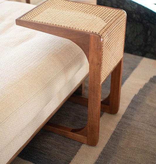 Minimal rattan Bedside Table for Contemporary Bedrooms