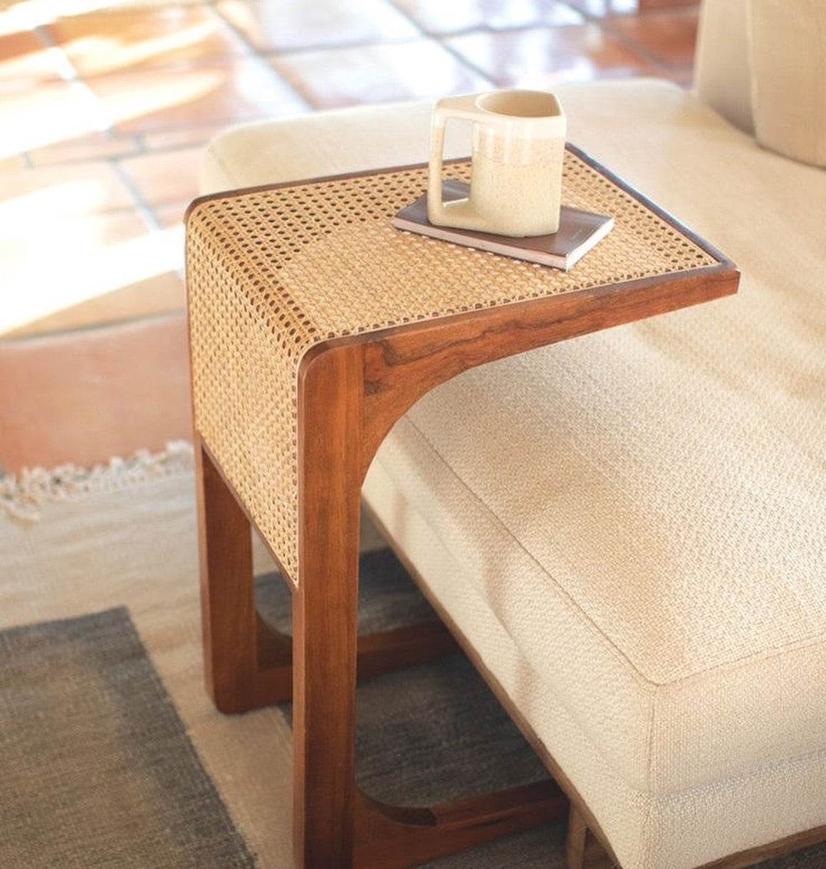 Minimal rattan Bedside Table for Contemporary Bedrooms