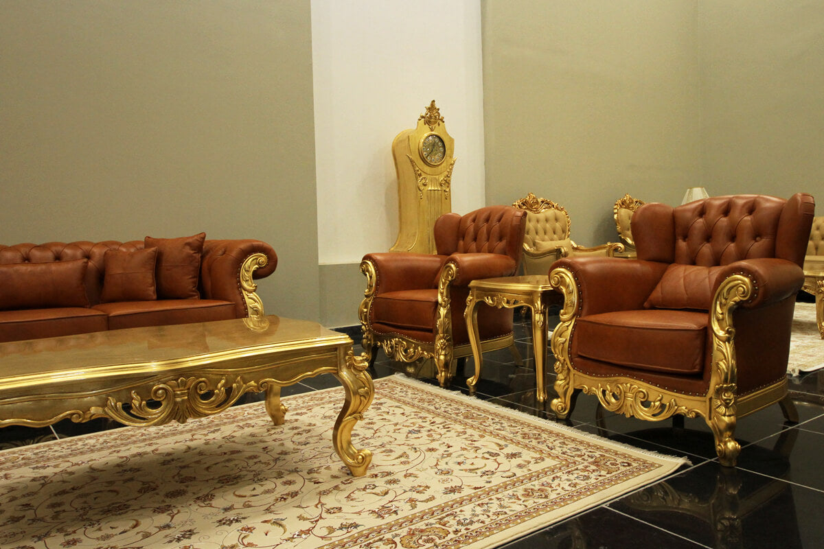 Antique Style Carved Sofa Set for Luxury Living Rooms