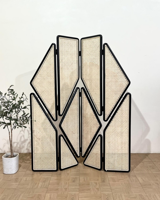 Wooden Cane Screen Room Divider & Partition